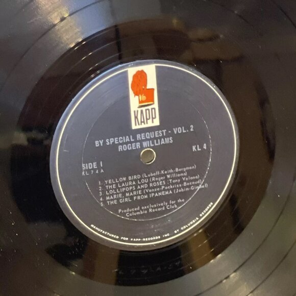 Roger Williams By Special Request-Vol.2 (Vinyl, 1967) Kapp Records KL-4 Good+ LP - Picture 8 of 12